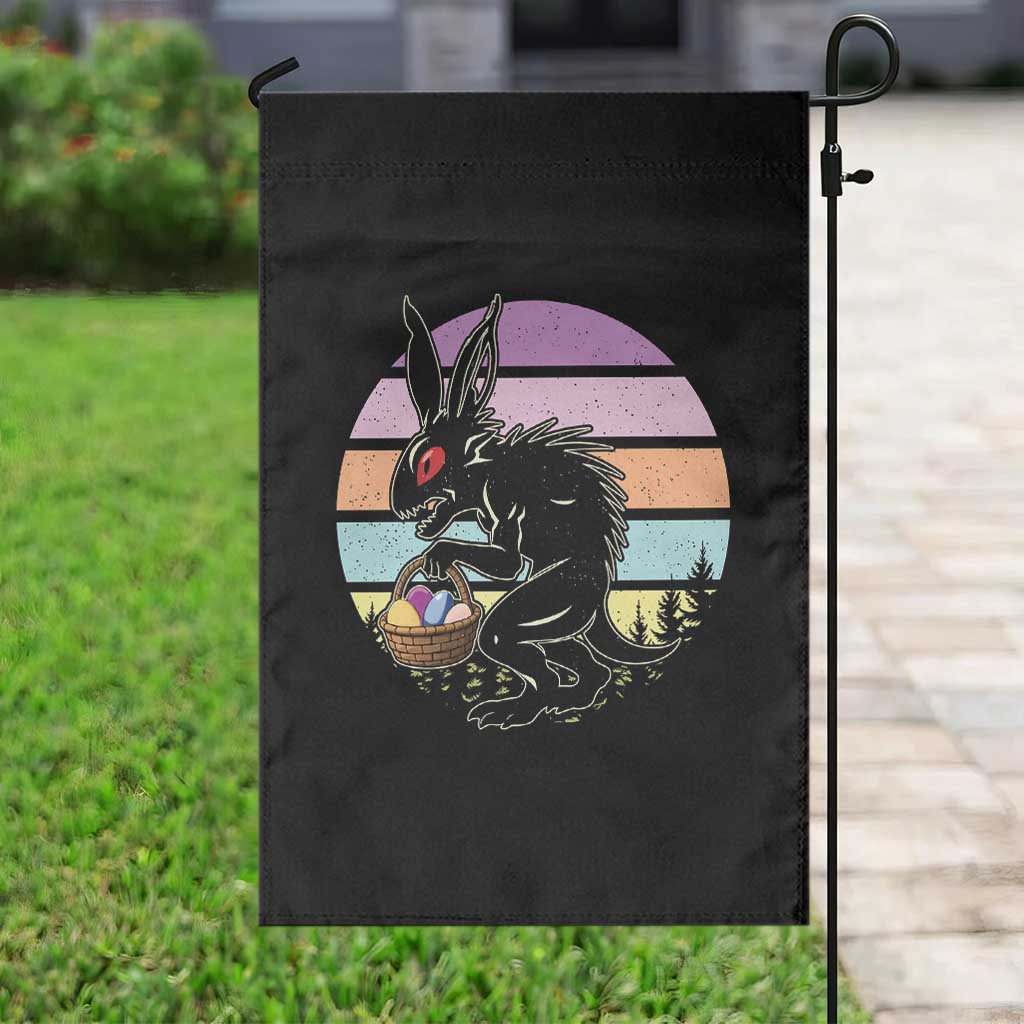 Retro Sunset Chupacabra Easter Egg Hunt Garden Flag Cryptid Lover Gift TS12 Print Your Wear