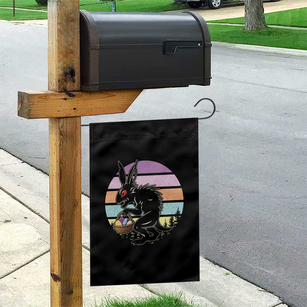Retro Sunset Chupacabra Easter Egg Hunt Garden Flag Cryptid Lover Gift TS12 Print Your Wear