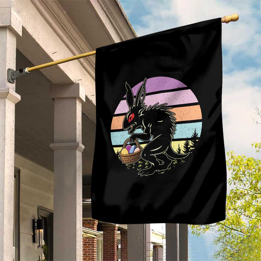 Retro Sunset Chupacabra Easter Egg Hunt Garden Flag Cryptid Lover Gift TS12 Print Your Wear