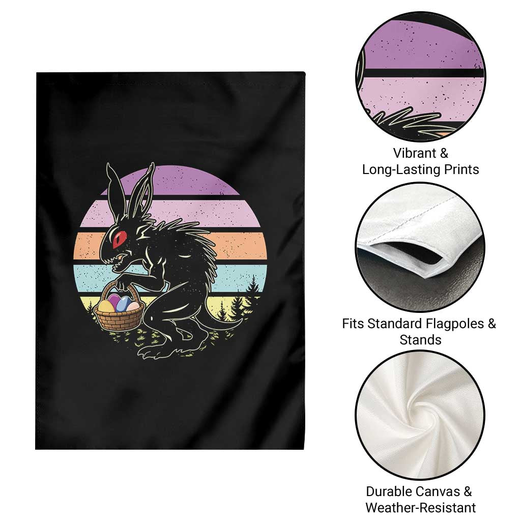 Retro Sunset Chupacabra Easter Egg Hunt Garden Flag Cryptid Lover Gift TS12 Print Your Wear