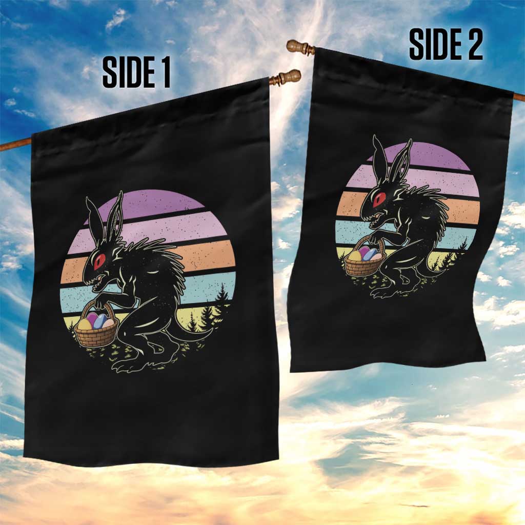 Retro Sunset Chupacabra Easter Egg Hunt Garden Flag Cryptid Lover Gift TS12 Print Your Wear