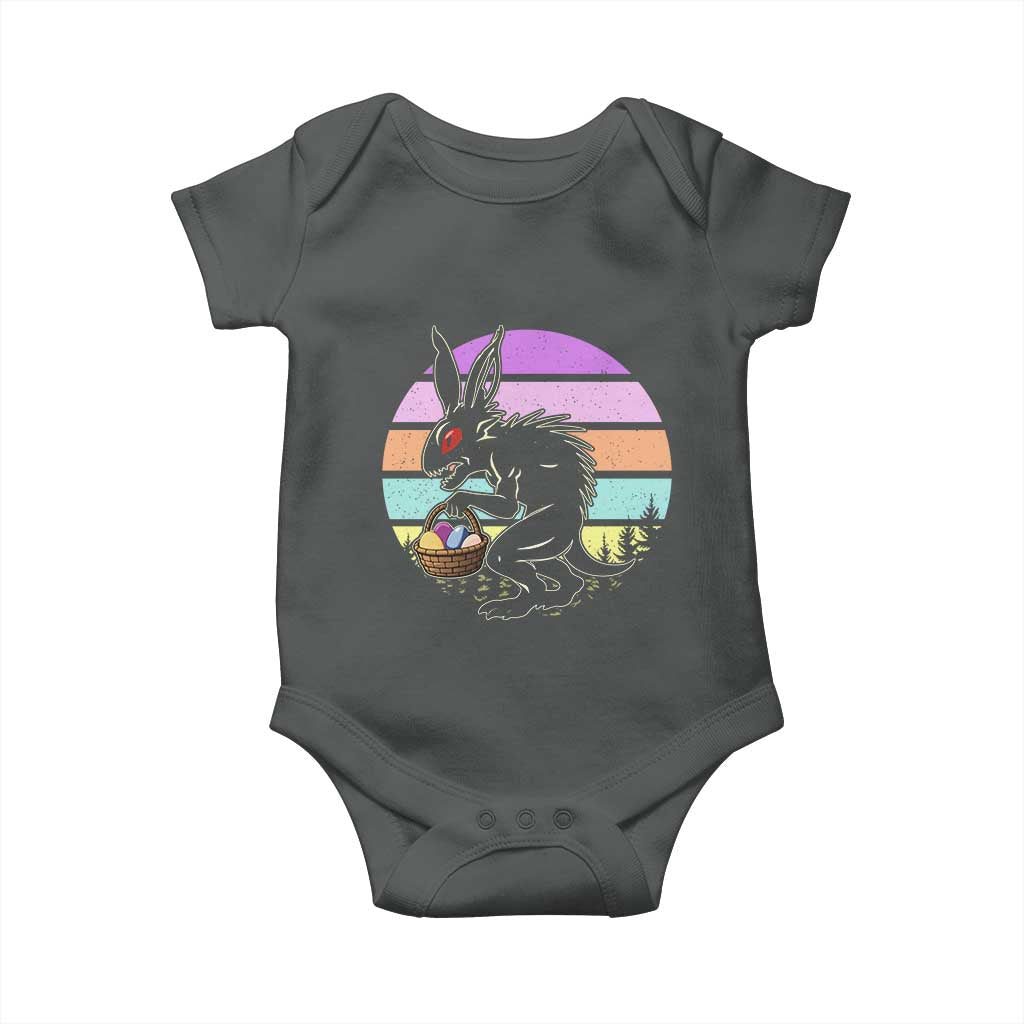 Retro Sunset Chupacabra Easter Egg Hunt Baby Onesie Cryptid Lover Gift TS12 Dark Heather Print Your Wear