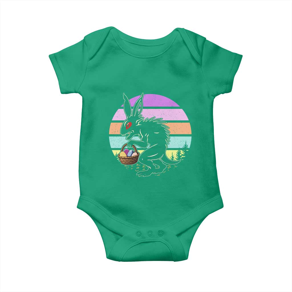 Retro Sunset Chupacabra Easter Egg Hunt Baby Onesie Cryptid Lover Gift TS12 Irish Green Print Your Wear