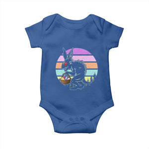 Retro Sunset Chupacabra Easter Egg Hunt Baby Onesie Cryptid Lover Gift TS12 Royal Blue Print Your Wear