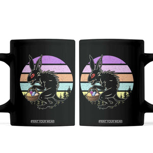 Retro Sunset Chupacabra Easter Egg Hunt Coffee Mug Cryptid Lover Gift TS12 Black Print Your Wear
