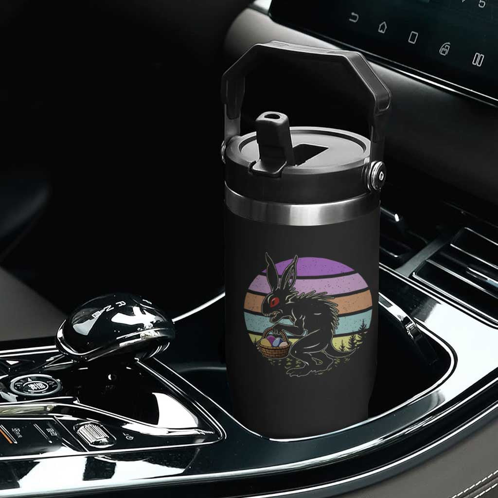 Retro Sunset Chupacabra Easter Egg Hunt Flip Straw Tumbler Cryptid Lover Gift TS12 Print Your Wear