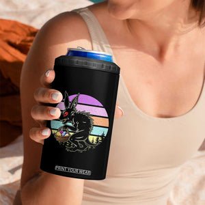 Retro Sunset Chupacabra Easter Egg Hunt 4 in 1 Can Cooler Tumbler Cryptid Lover Gift TS12 Print Your Wear