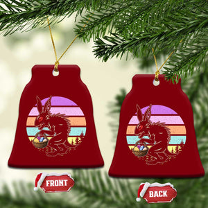 Retro Sunset Chupacabra Easter Egg Hunt Ceramic Ornament Cryptid Lover Gift TS12 Print Your Wear