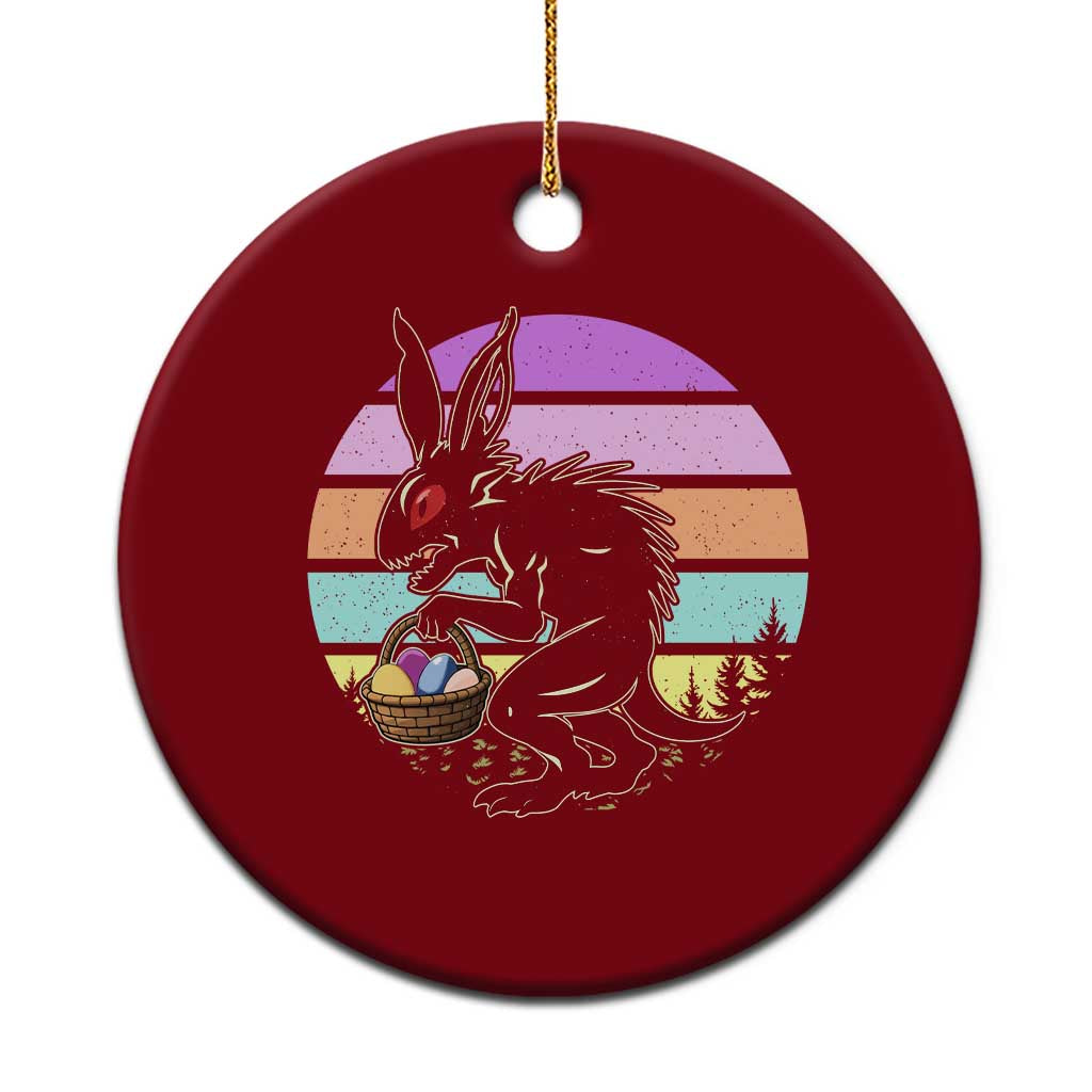 Retro Sunset Chupacabra Easter Egg Hunt Ceramic Ornament Cryptid Lover Gift TS12 1pc Red Print Your Wear