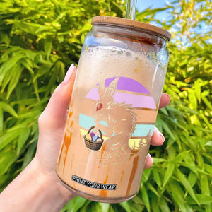 Retro Sunset Chupacabra Easter Egg Hunt Glass Can Cryptid Lover Gift TS12 Black Print Your Wear