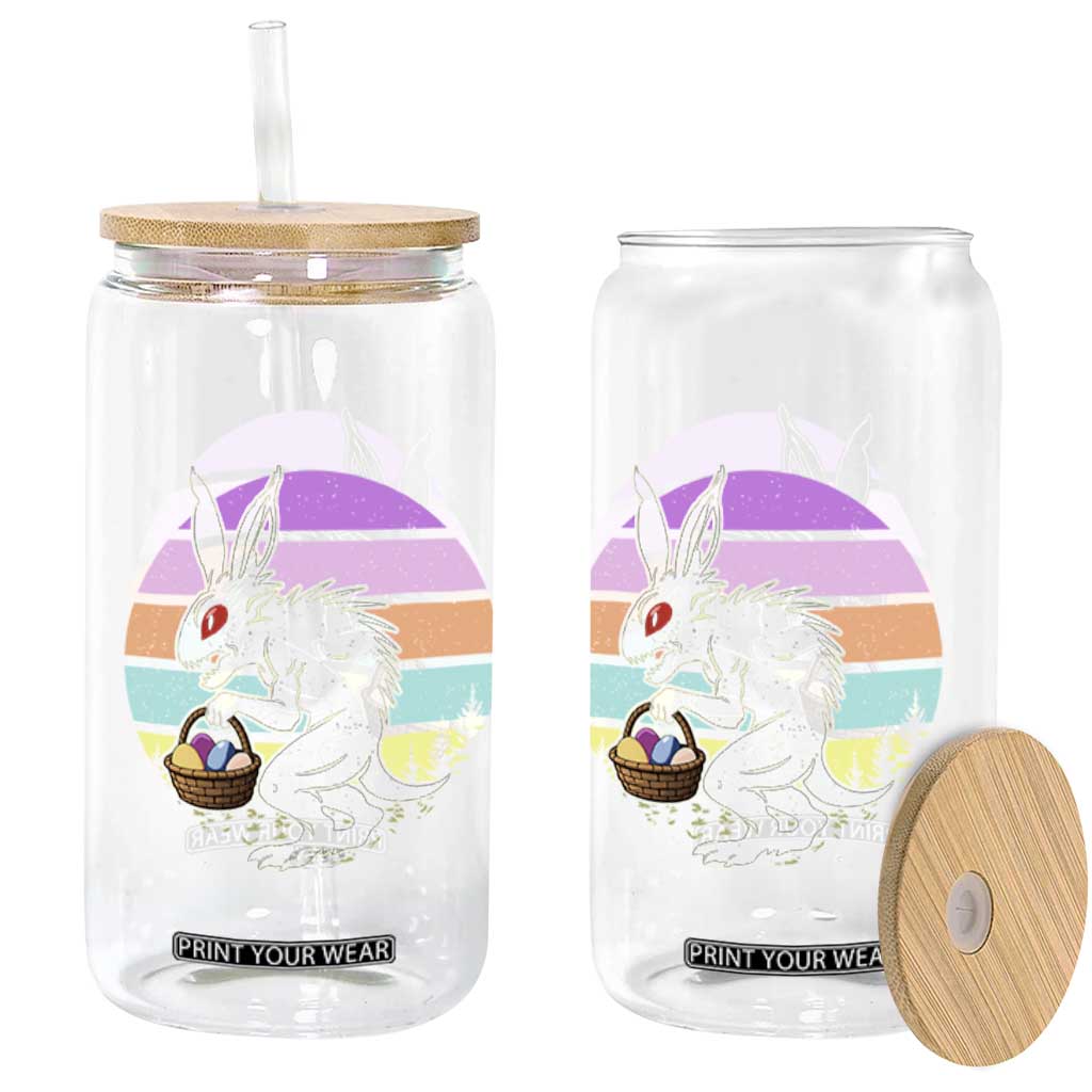 Retro Sunset Chupacabra Easter Egg Hunt Glass Can Cryptid Lover Gift TS12 Print Your Wear