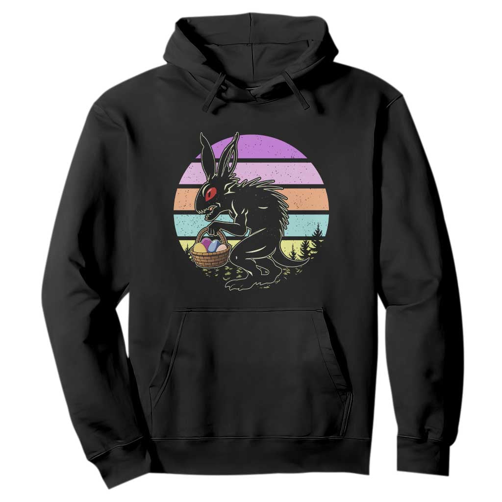 Retro Sunset Chupacabra Easter Egg Hunt Hoodie Cryptid Lover Gift TS12 Black Print Your Wear