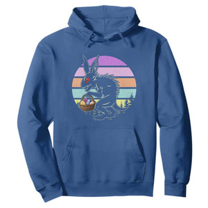 Retro Sunset Chupacabra Easter Egg Hunt Hoodie Cryptid Lover Gift TS12 Royal Blue Print Your Wear
