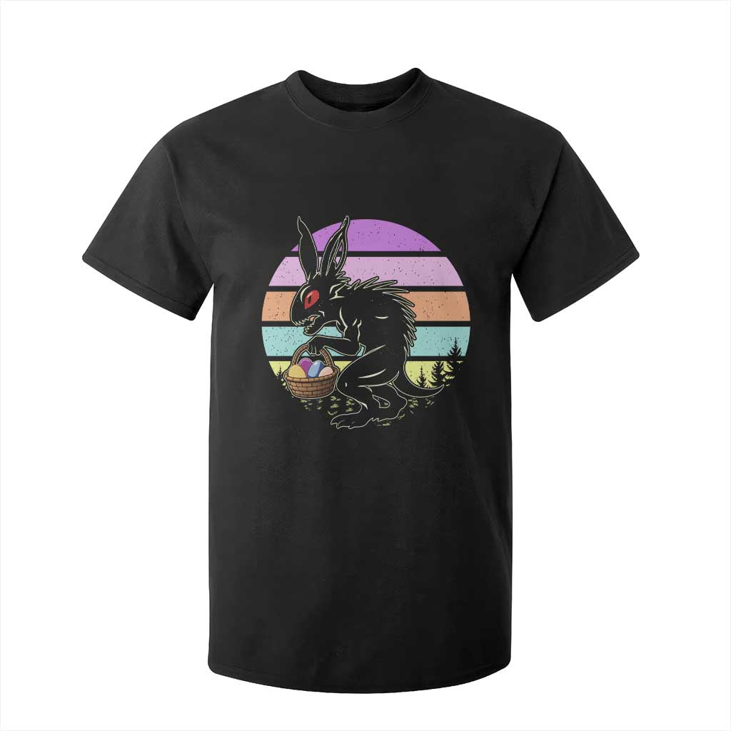 Retro Sunset Chupacabra Easter Egg Hunt T Shirt For Kid Cryptid Lover Gift TS12 Black Print Your Wear