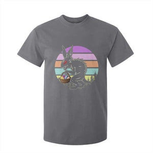 Retro Sunset Chupacabra Easter Egg Hunt T Shirt For Kid Cryptid Lover Gift TS12 Charcoal Print Your Wear
