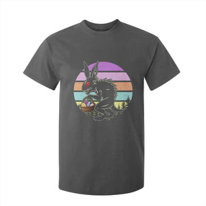 Retro Sunset Chupacabra Easter Egg Hunt T Shirt For Kid Cryptid Lover Gift TS12 Dark Heather Print Your Wear