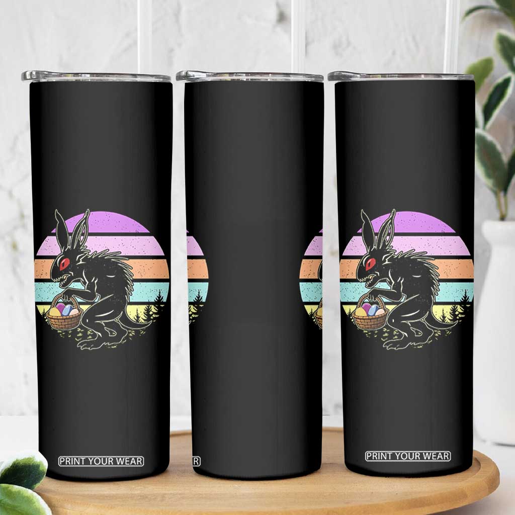 Retro Sunset Chupacabra Easter Egg Hunt Skinny Tumbler Cryptid Lover Gift TS12 Print Your Wear