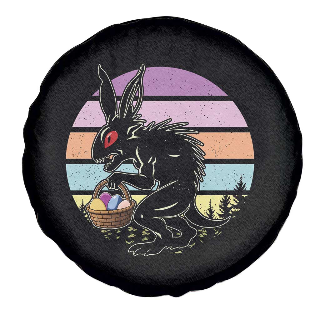Retro Sunset Chupacabra Easter Egg Hunt Spare Tire Cover Cryptid Lover Gift TS12 Print Your Wear