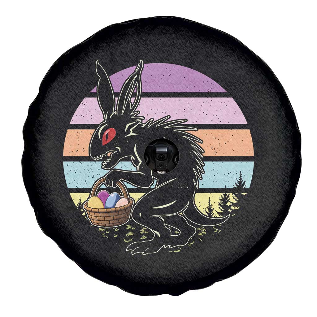 Retro Sunset Chupacabra Easter Egg Hunt Spare Tire Cover Cryptid Lover Gift TS12 Print Your Wear