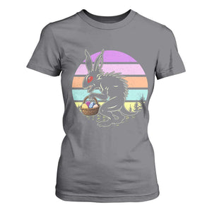 Retro Sunset Chupacabra Easter Egg Hunt T Shirt For Women Cryptid Lover Gift TS12 Charcoal Print Your Wear