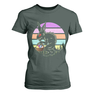 Retro Sunset Chupacabra Easter Egg Hunt T Shirt For Women Cryptid Lover Gift TS12 Dark Forest Green Print Your Wear