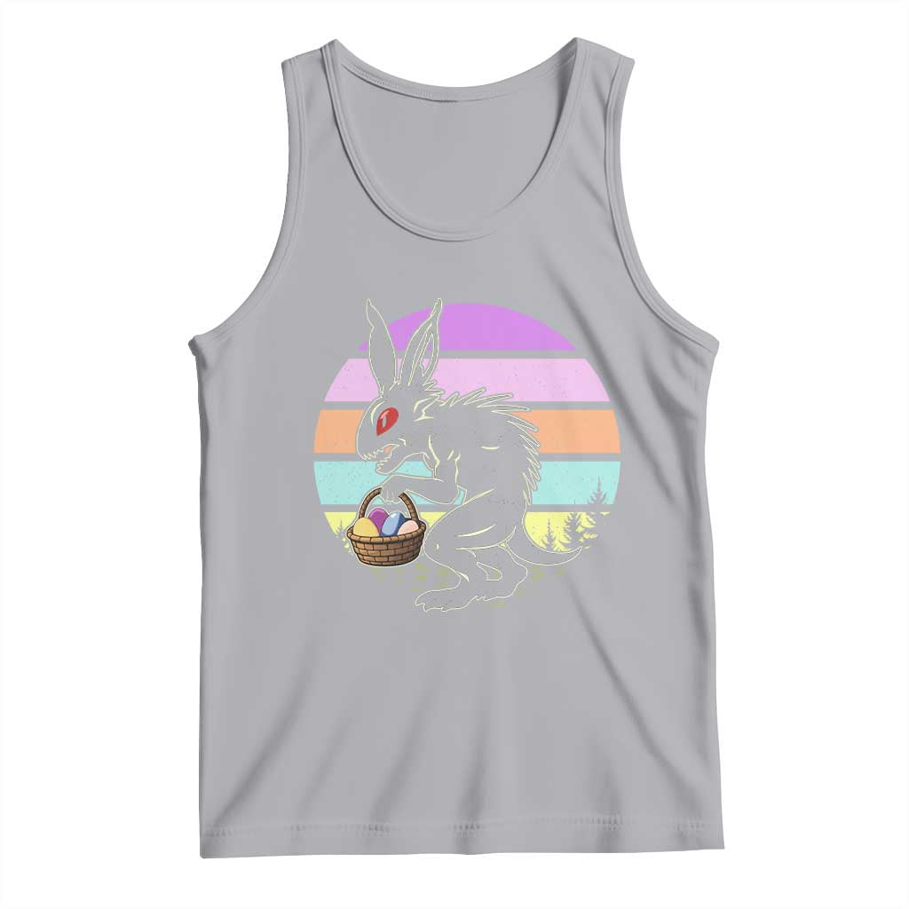 Retro Sunset Chupacabra Easter Egg Hunt Tank Top Cryptid Lover Gift TS12 Athletic Heather Print Your Wear
