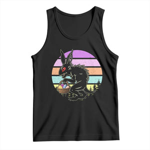 Retro Sunset Chupacabra Easter Egg Hunt Tank Top Cryptid Lover Gift TS12 Black Print Your Wear