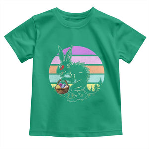 Retro Sunset Chupacabra Easter Egg Hunt Toddler T Shirt Cryptid Lover Gift TS12 Irish Green Print Your Wear