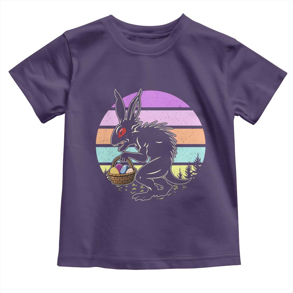 Retro Sunset Chupacabra Easter Egg Hunt Toddler T Shirt Cryptid Lover Gift TS12 Purple Print Your Wear