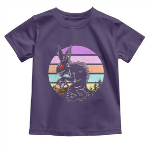 Retro Sunset Chupacabra Easter Egg Hunt Toddler T Shirt Cryptid Lover Gift TS12 Purple Print Your Wear