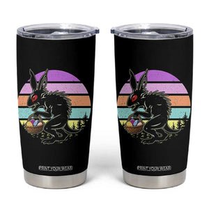 Retro Sunset Chupacabra Easter Egg Hunt Tumbler Cup Cryptid Lover Gift TS12 Black Print Your Wear