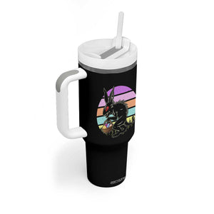 Retro Sunset Chupacabra Easter Egg Hunt Tumbler With Handle Cryptid Lover Gift TS12 Print Your Wear