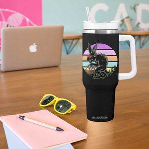 Retro Sunset Chupacabra Easter Egg Hunt Tumbler With Handle Cryptid Lover Gift TS12 Print Your Wear