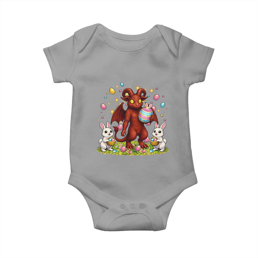 Jersey Devil Easter Egg Hunt Baby Onesie Funny Pine Barrens Folklore Gift TS12 Sport Gray Print Your Wear