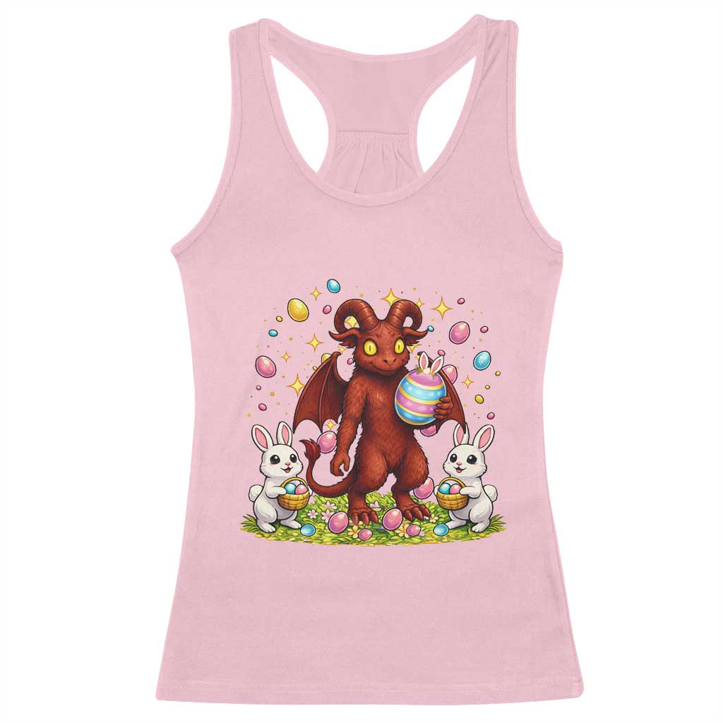 Jersey Devil Easter Egg Hunt Racerback Tank Top Funny Pine Barrens Folklore Gift TS12 Light Pink Print Your Wear