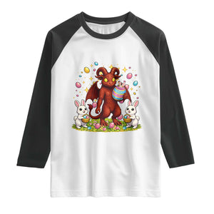 Jersey Devil Easter Egg Hunt Raglan Shirt Funny Pine Barrens Folklore Gift TS12 White Black Print Your Wear