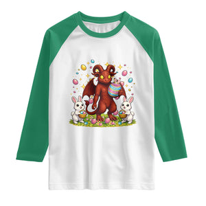 Jersey Devil Easter Egg Hunt Raglan Shirt Funny Pine Barrens Folklore Gift TS12 White Kelly Green Print Your Wear