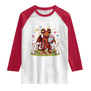 Jersey Devil Easter Egg Hunt Raglan Shirt Funny Pine Barrens Folklore Gift TS12 White Red Print Your Wear