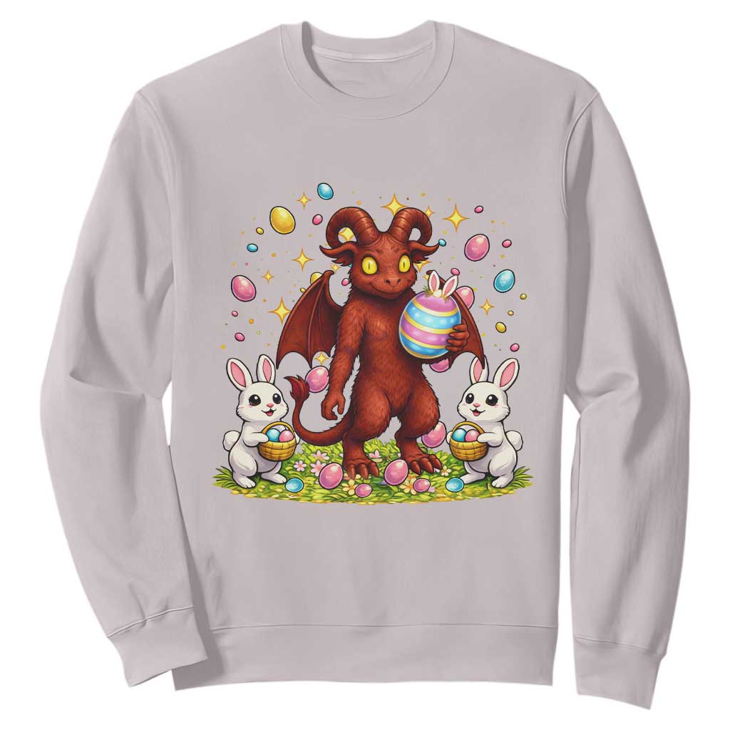 Jersey Devil Easter Egg Hunt Sweatshirt Funny Pine Barrens Folklore Gift TS12 Ice Gray Print Your Wear