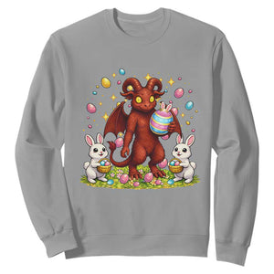 Jersey Devil Easter Egg Hunt Sweatshirt Funny Pine Barrens Folklore Gift TS12 Sport Gray Print Your Wear