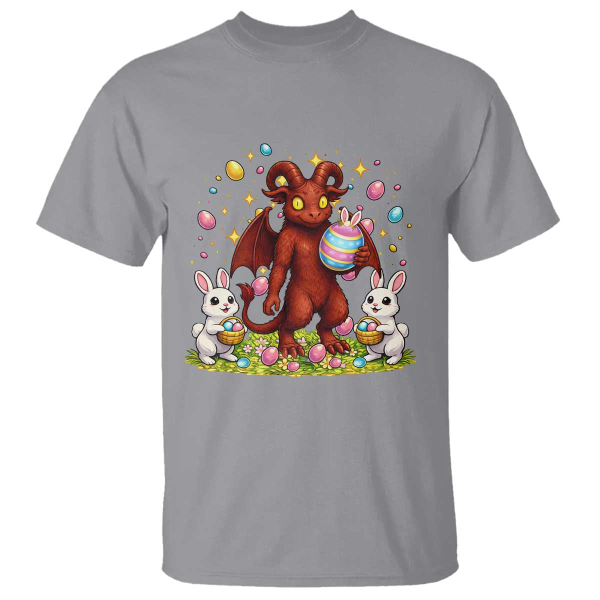Jersey Devil Easter Egg Hunt T Shirt Funny Pine Barrens Folklore Gift TS12 Sport Gray Print Your Wear