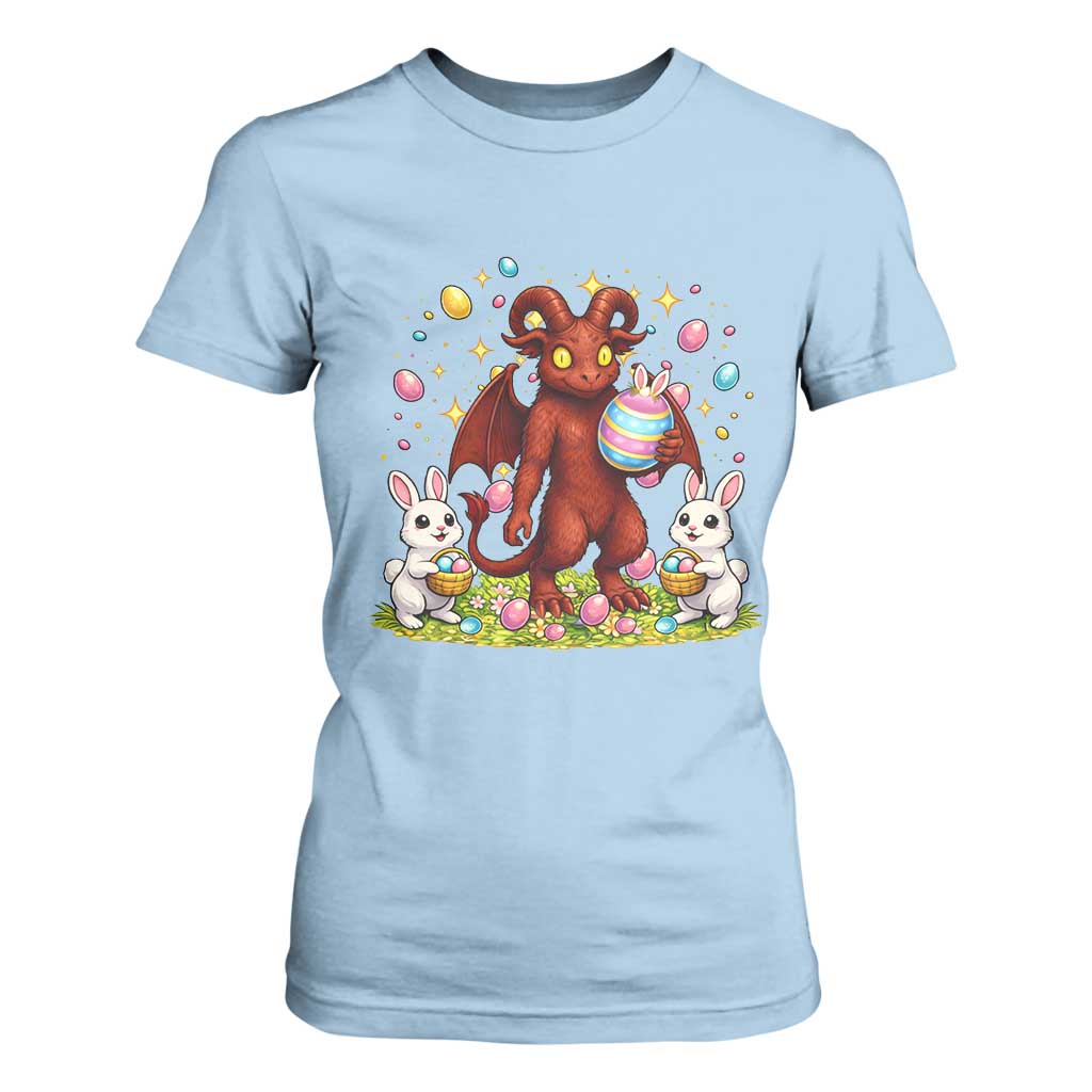 Jersey Devil Easter Egg Hunt T Shirt For Women Funny Pine Barrens Folklore Gift TS12 Light Blue Print Your Wear