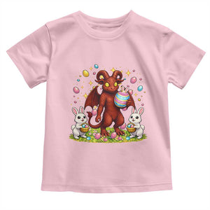 Jersey Devil Easter Egg Hunt Toddler T Shirt Funny Pine Barrens Folklore Gift TS12 Light Pink Print Your Wear