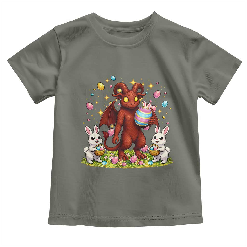 Jersey Devil Easter Egg Hunt Toddler T Shirt Funny Pine Barrens Folklore Gift TS12 Military Green Print Your Wear