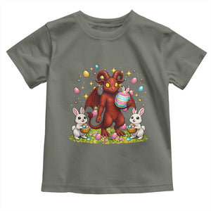 Jersey Devil Easter Egg Hunt Toddler T Shirt Funny Pine Barrens Folklore Gift TS12 Military Green Print Your Wear