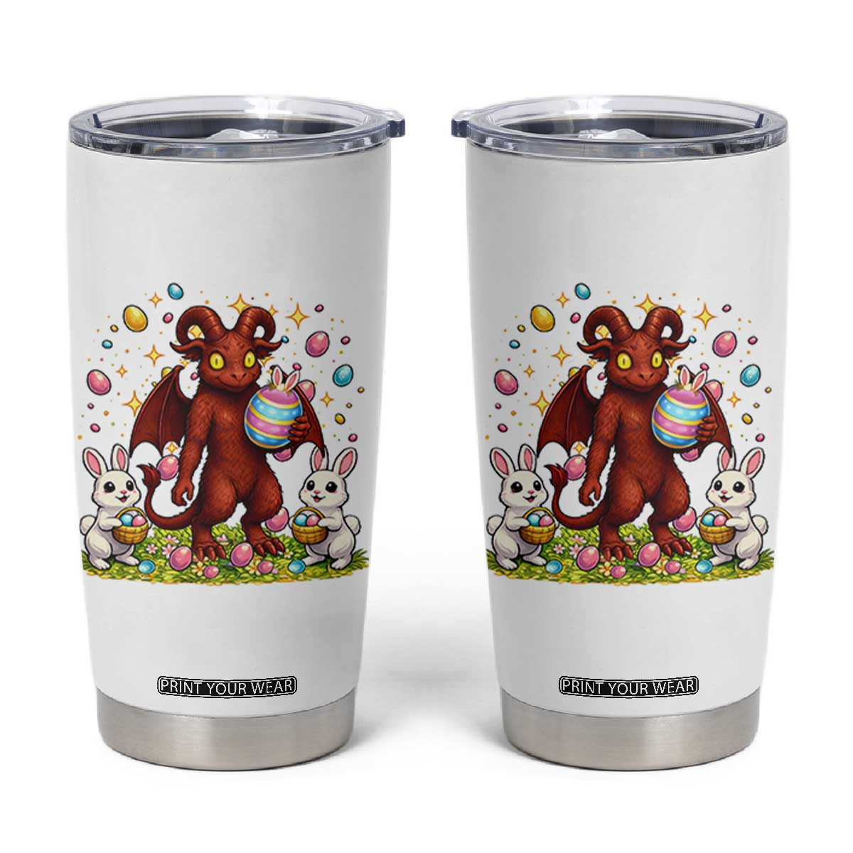 Jersey Devil Easter Egg Hunt Tumbler Cup Funny Pine Barrens Folklore Gift TS12 White Print Your Wear