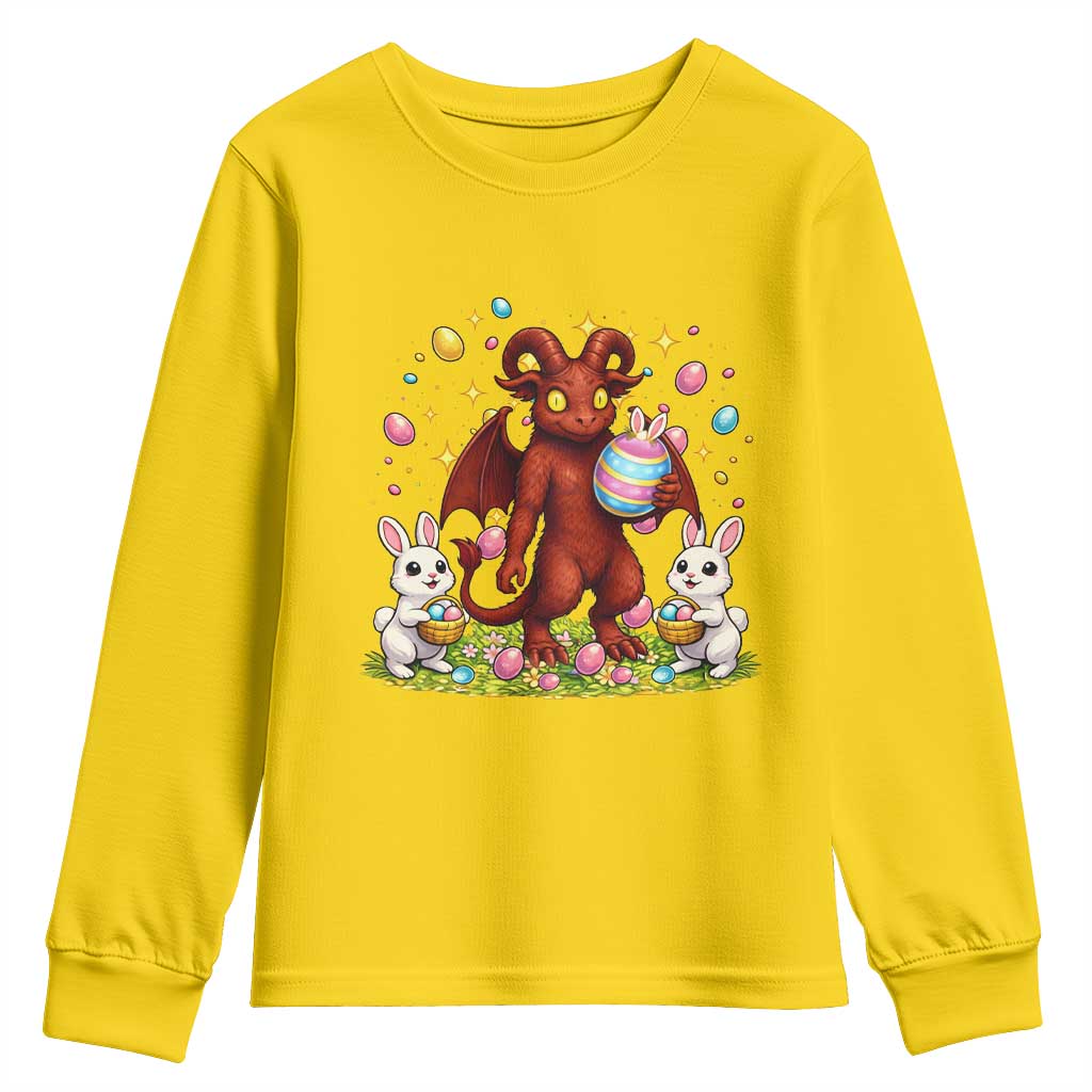 Jersey Devil Easter Egg Hunt Youth Sweatshirt Funny Pine Barrens Folklore Gift TS12 Daisy Print Your Wear