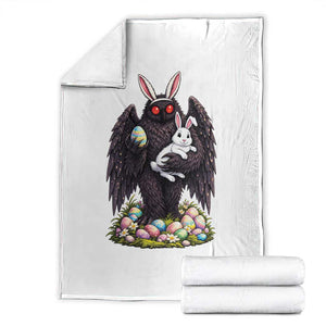 Funny Mothman Bunny Ears Throw Blanket Point Pleasant Cryptid Lover Gift TS12 Black Print Your Wear