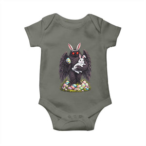 Funny Mothman Bunny Ears Baby Onesie Point Pleasant Cryptid Lover Gift TS12 Military Green Print Your Wear