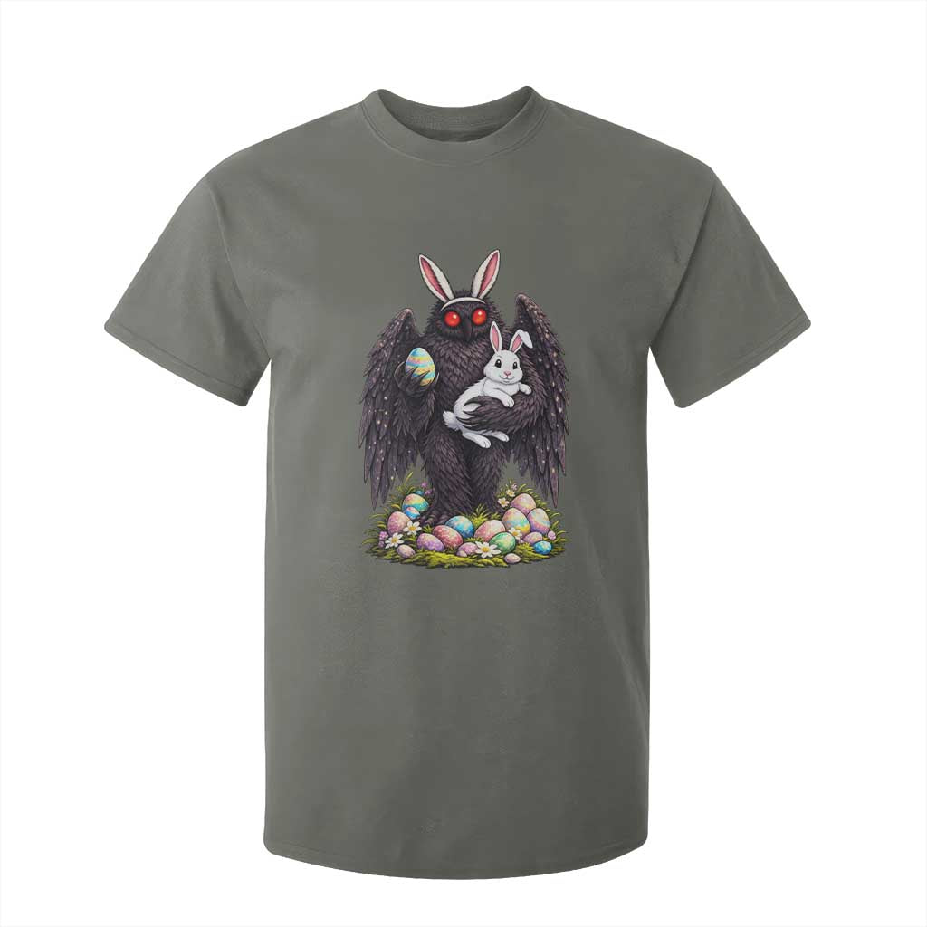 Funny Mothman Bunny Ears T Shirt For Kid Point Pleasant Cryptid Lover Gift TS12 Military Green Print Your Wear